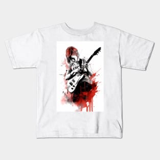 Girl Shredding Guitar Kids T-Shirt